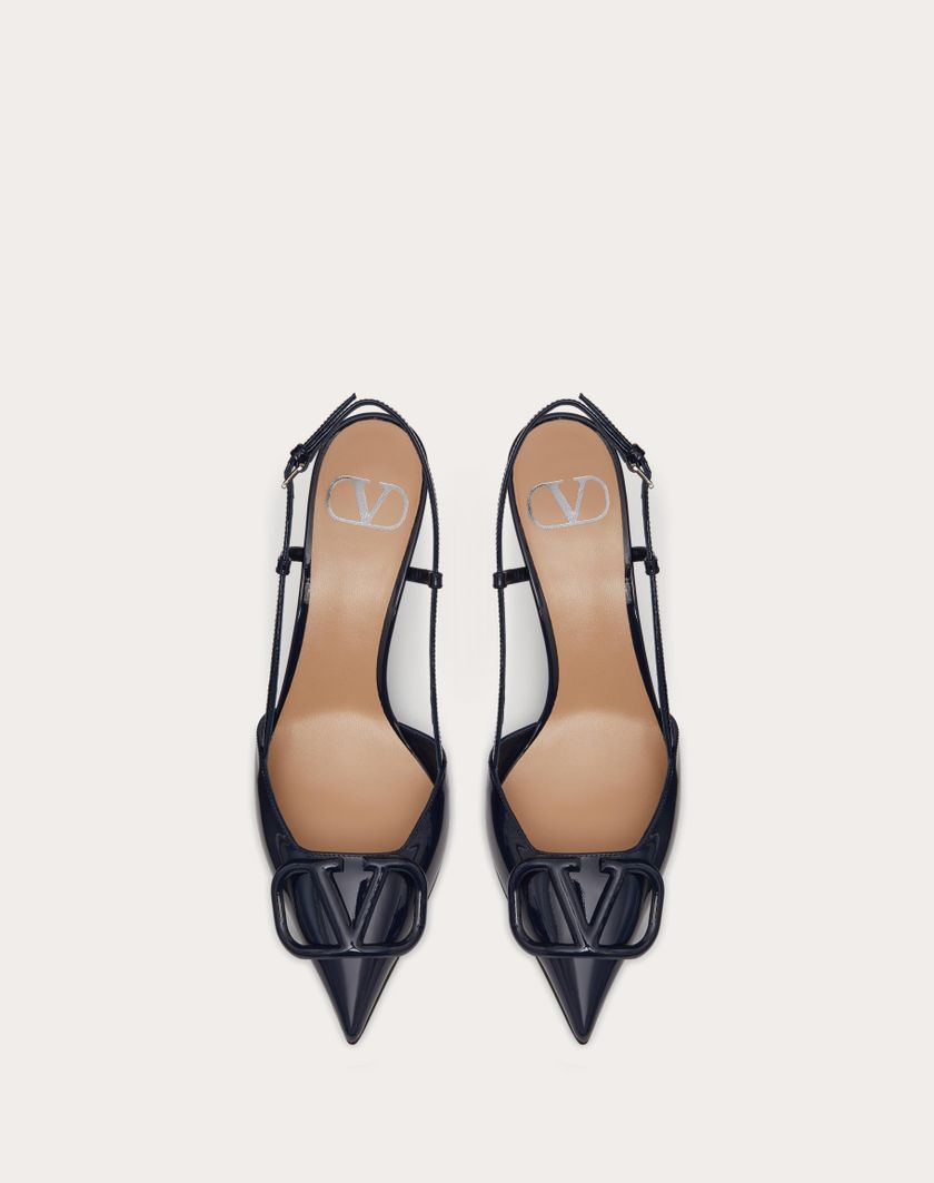 VLOGO SIGNATURE PATENT LEATHER SLINGBACK PUMP 80MM / 3.15 IN. - Image 4